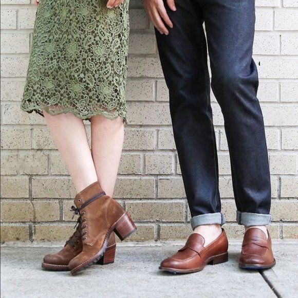 RARE Frye Sabrina 6G Lace Up Genuine Cognac Leather Classic Combat Ankle Boots - Picture 6 of 16